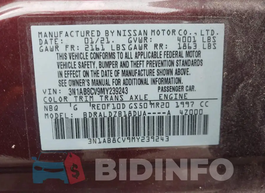 3N1AB8CV9MY239243 Photo# 9