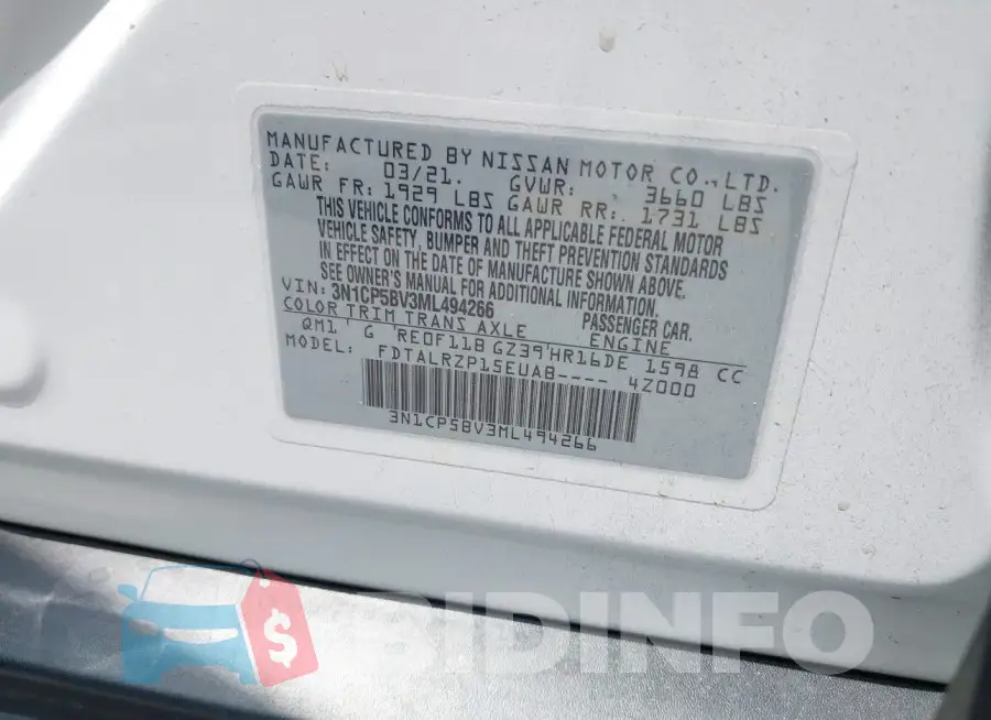 3N1CP5BV3ML494266 Photo# 9