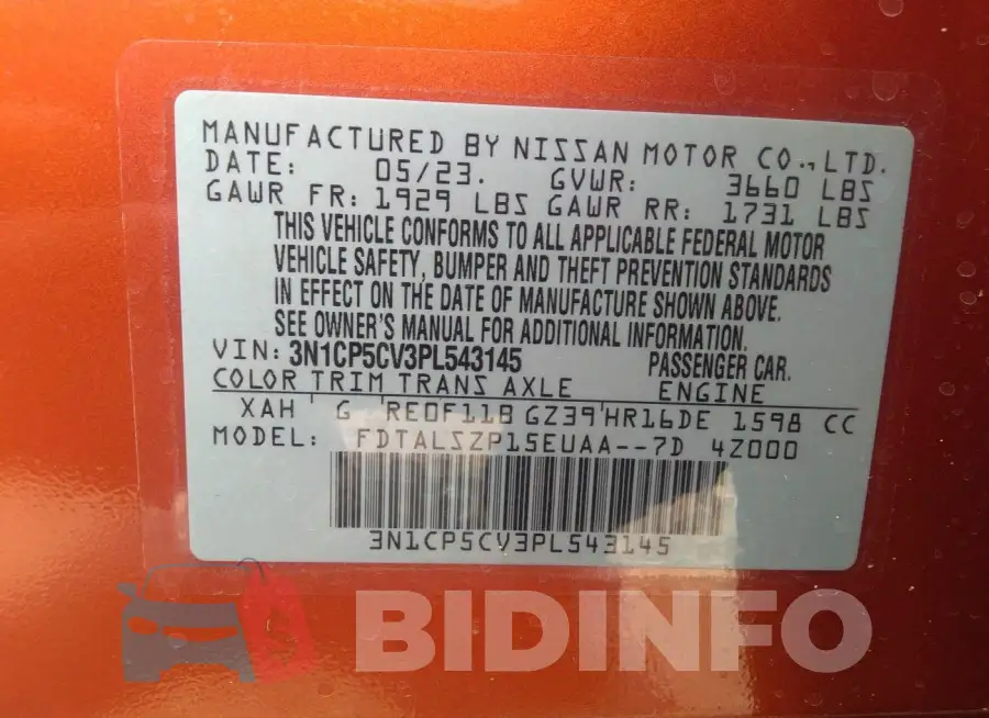 3N1CP5CV3PL543145 Photo# 9