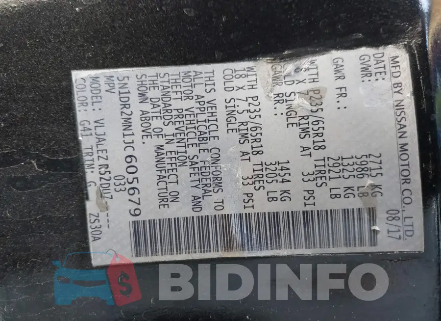 5N1DR2MN1JC605679 Photo# 9