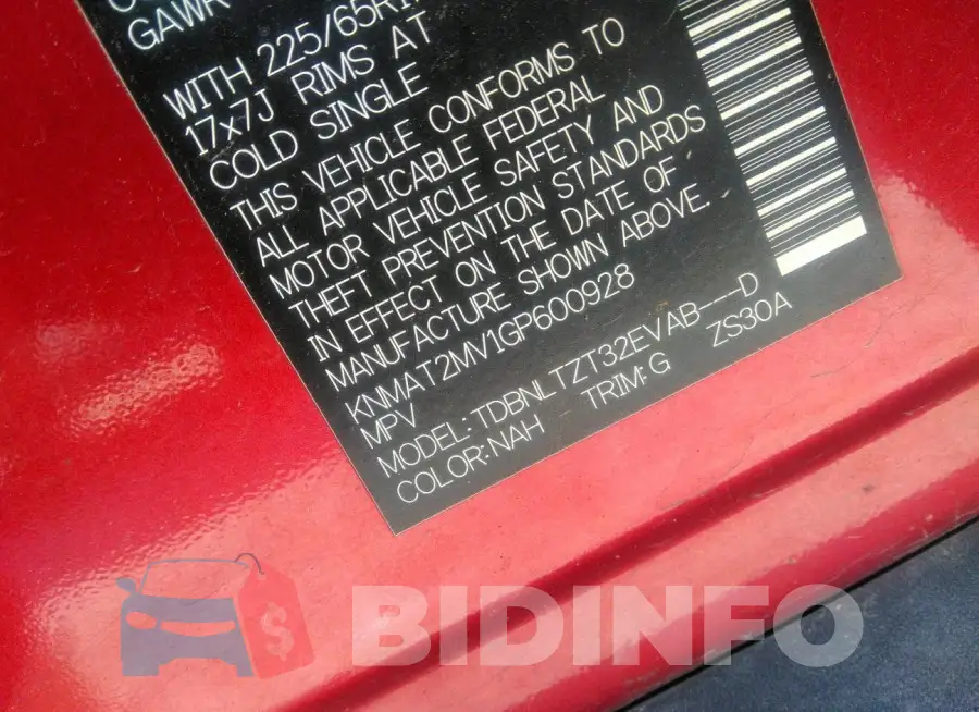 KNMAT2MV1GP600928 Photo# 9