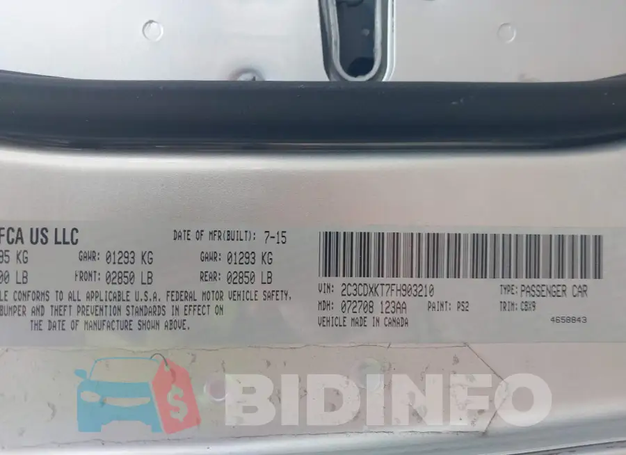 2C3CDXKT7FH903210 Photo# 9
