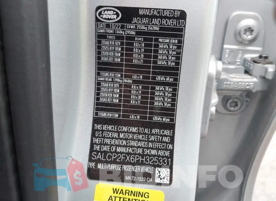 SALCP2FX6PH325331 Photo# 9
