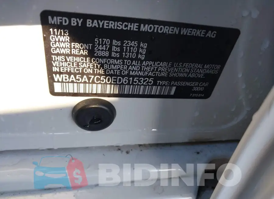WBA5A7C50ED615325 Photo# 9