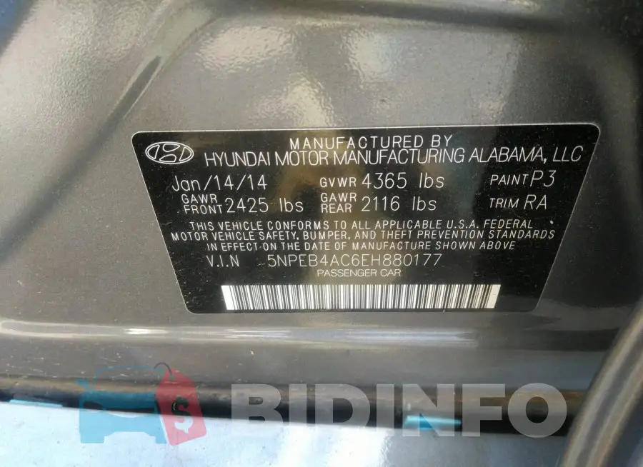 5NPEB4AC6EH880177 Photo# 9