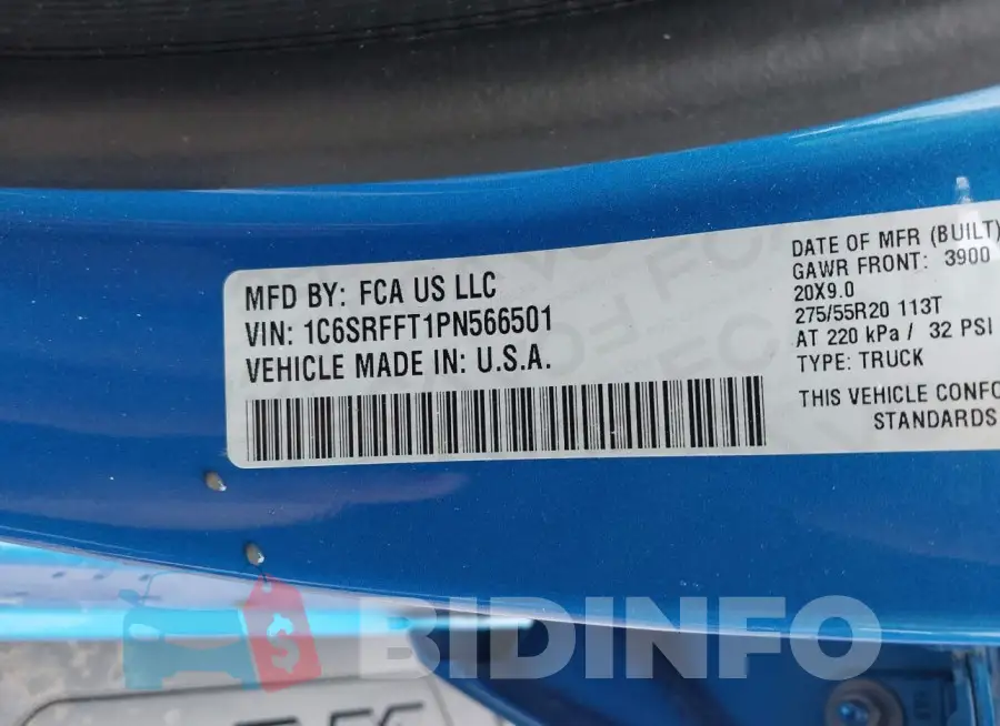 1C6SRFFT1PN566501 Photo# 9