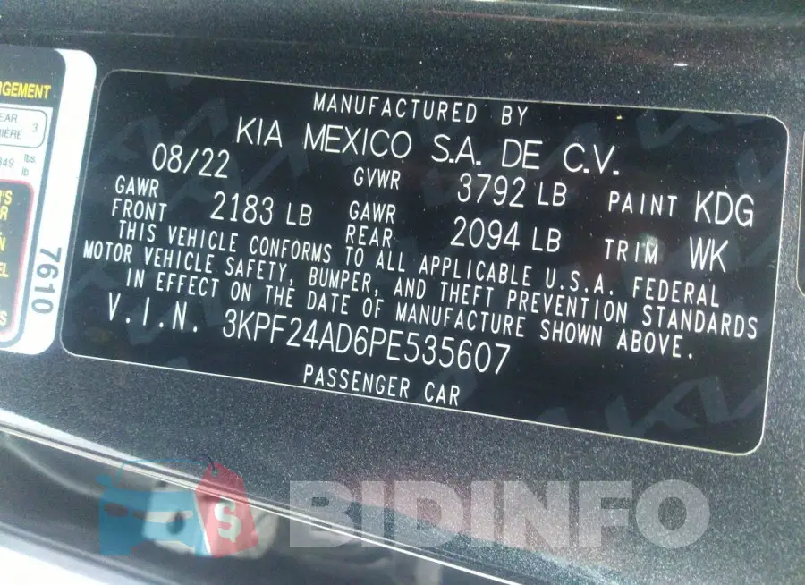 3KPF24AD6PE535607 Photo# 9