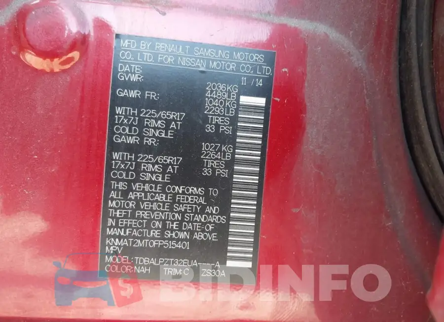 KNMAT2MT0FP515401 Photo# 9