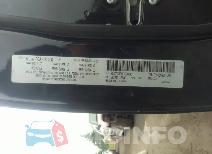 2C3CDXBG4FH878947 Photo# 9