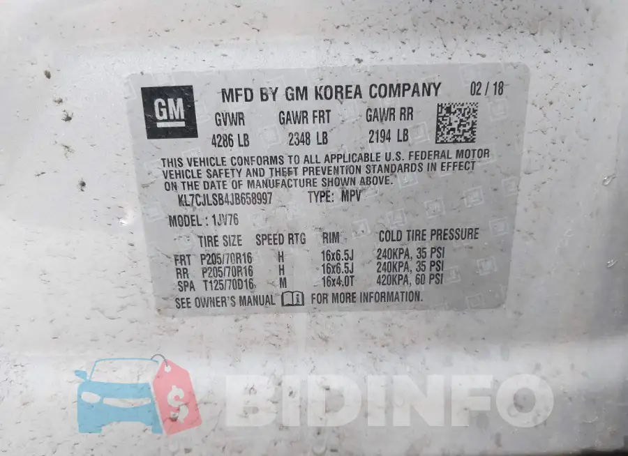 KL7CJLSB4JB658997 Photo# 9