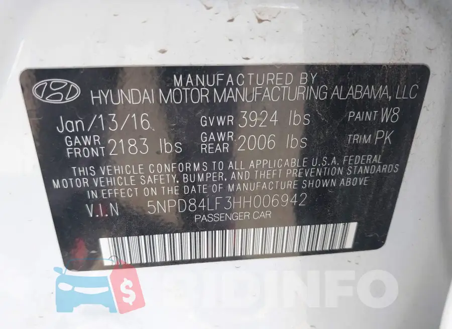 5NPD84LF3HH006942 Photo# 9