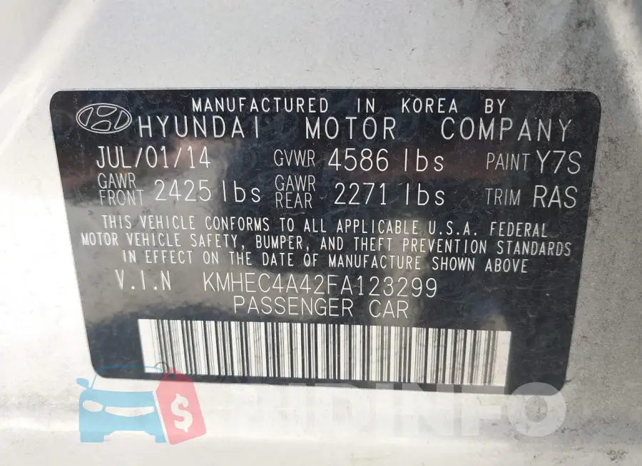 KMHEC4A42FA123299 Photo# 13