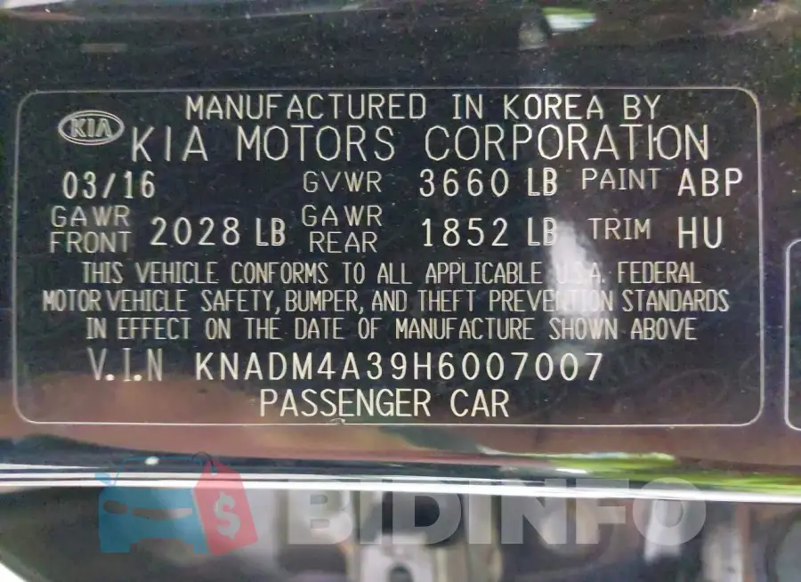 KNADM4A39H6007007 Photo# 9