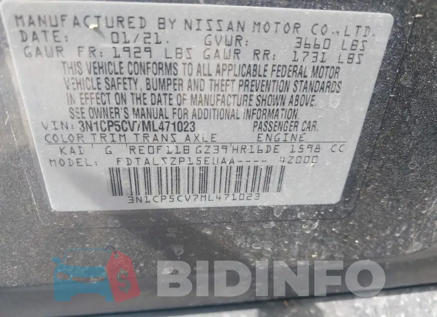3N1CP5CV7ML471023 Photo# 9