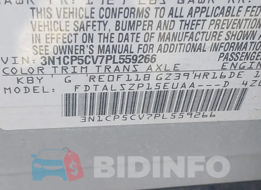 3N1CP5CV7PL559266 Photo# 9