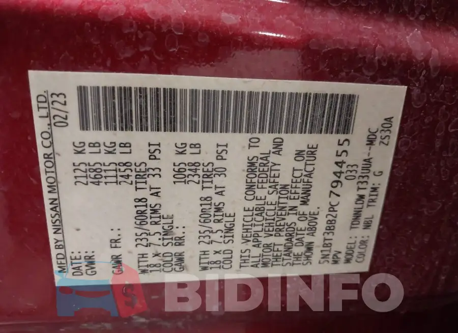 5N1BT3BB2PC794455 Photo# 9