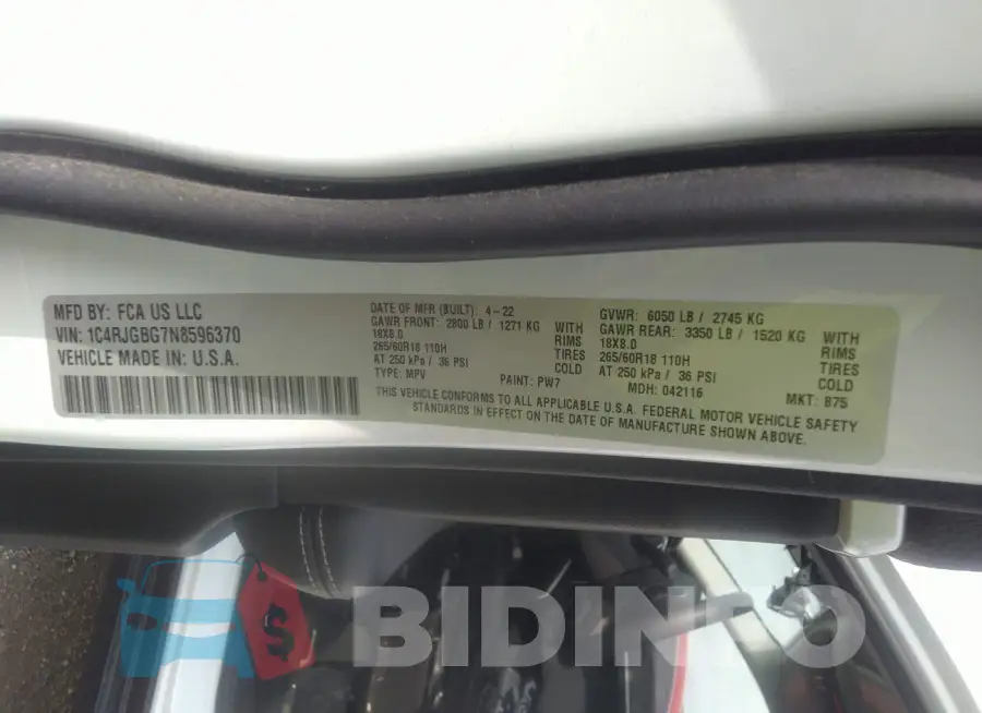1C4RJGBG7N8596370 Photo# 9