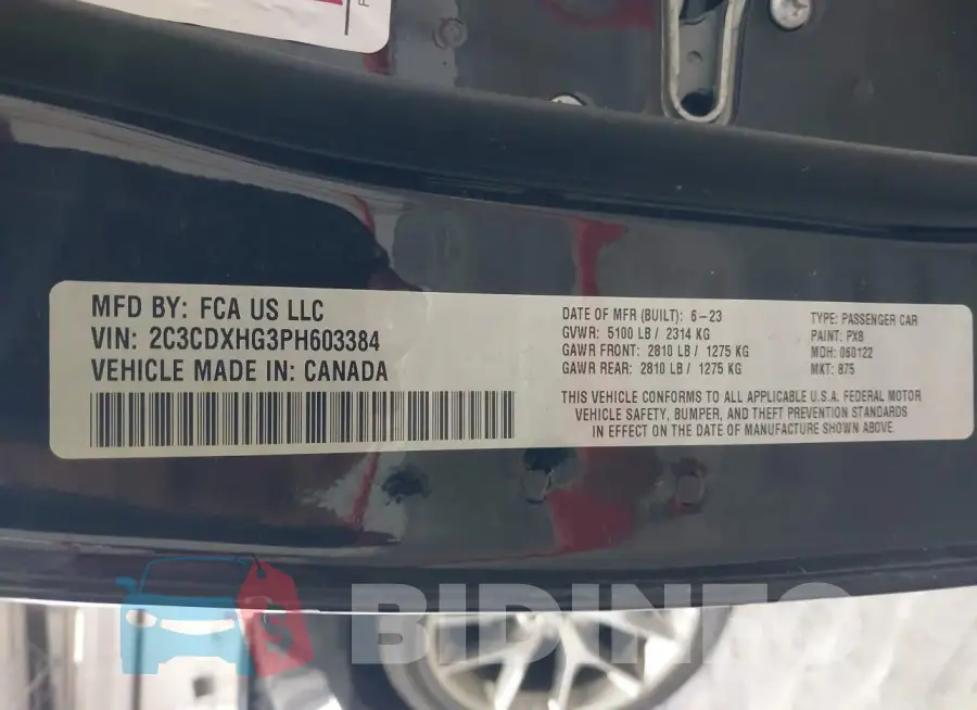 2C3CDXHG3PH603384 Photo# 9