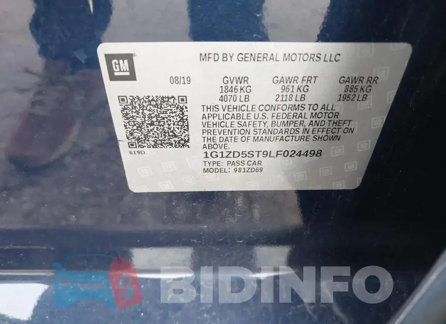 1G1ZD5ST9LF024498 Photo# 9