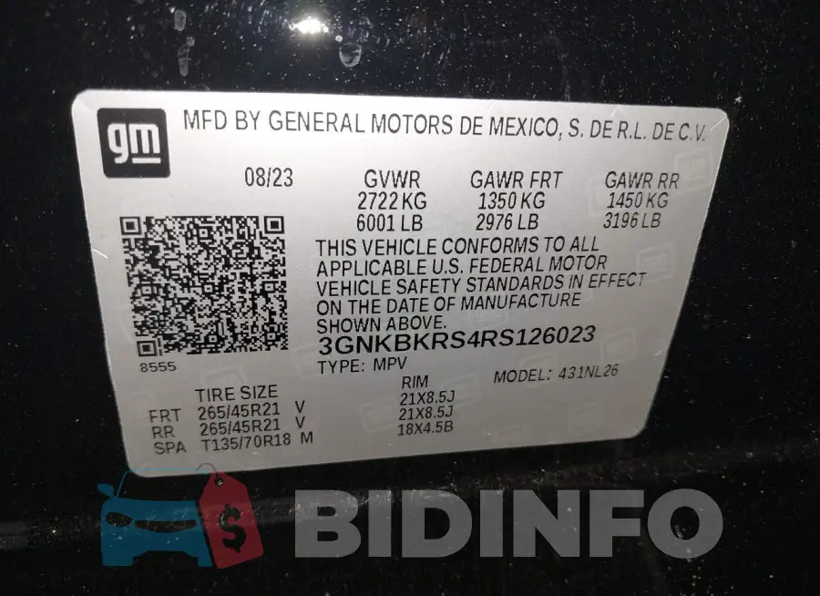 3GNKBKRS4RS126023 Photo# 9