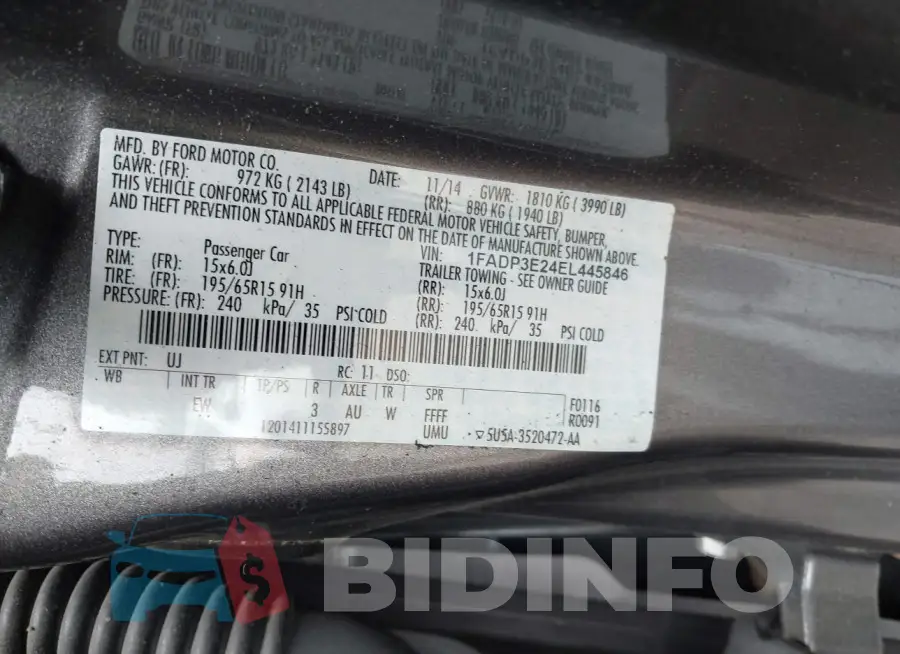 1FADP3E24EL445846 Photo# 9