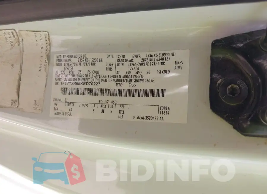 1FT7X2B65KED70227 Photo# 9