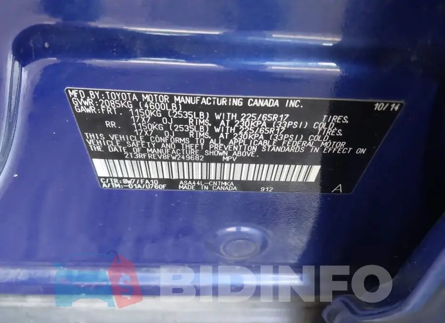 2T3RFREV8FW249682 Photo# 9