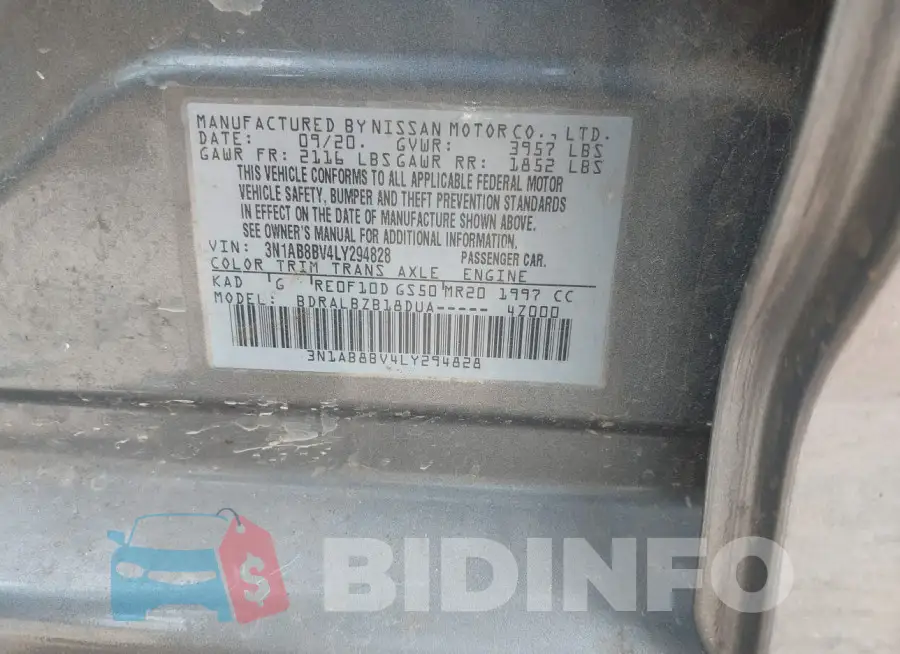 3N1AB8BV4LY294828 Photo# 9