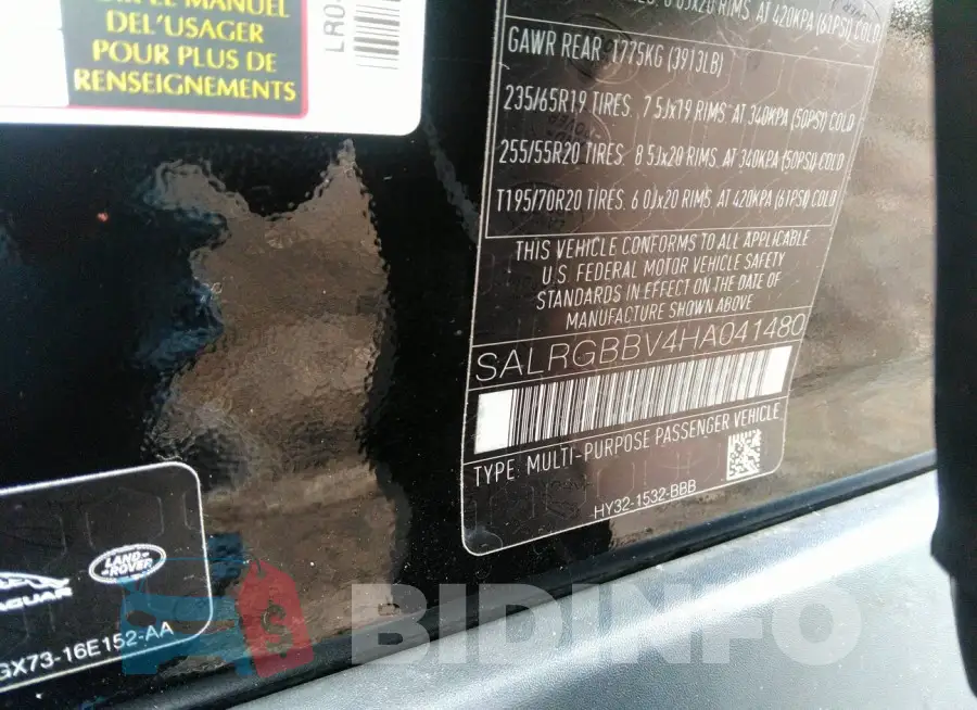 SALRGBBV4HA041480 Photo# 9