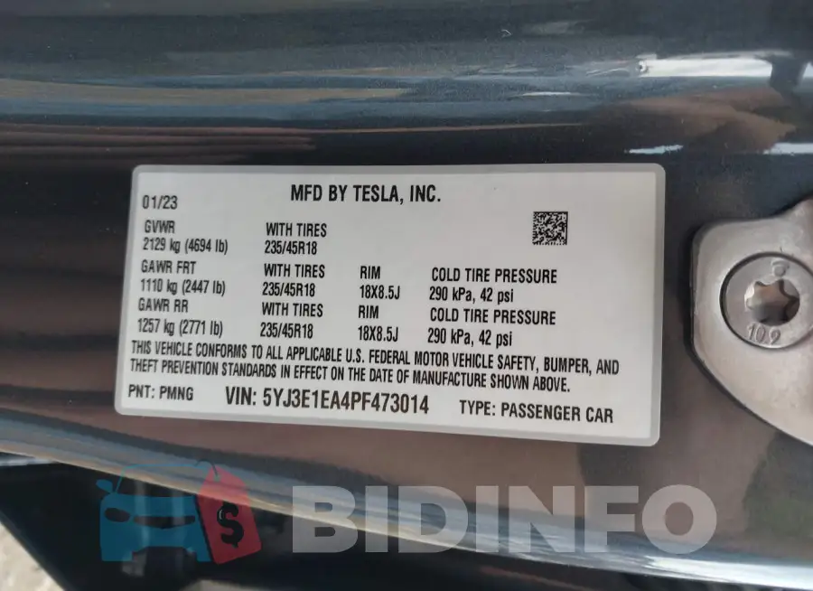 5YJ3E1EA4PF473014 Photo# 9