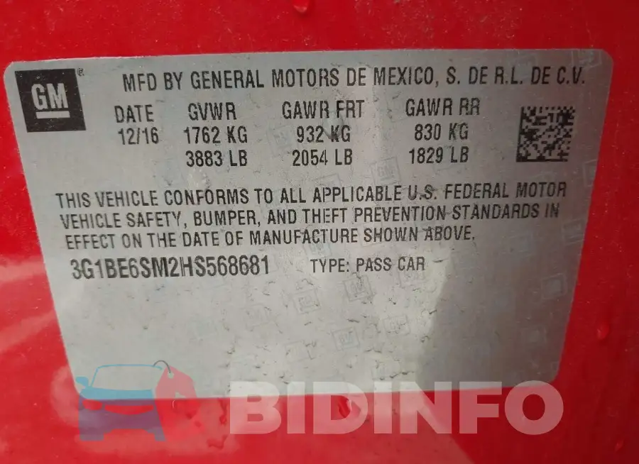 3G1BE6SM2HS568681 Photo# 9