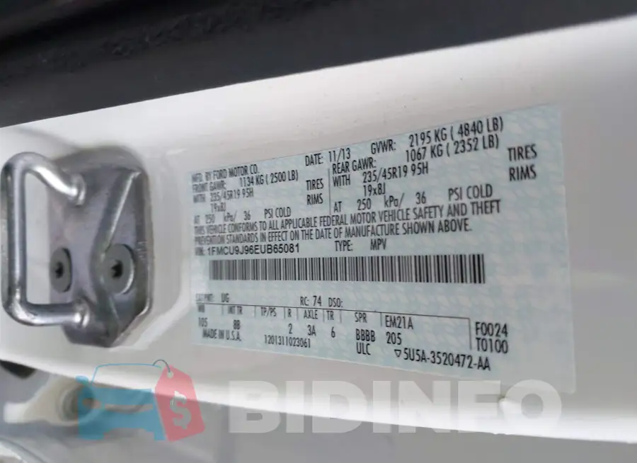 1FMCU9J96EUB65081 Photo# 9