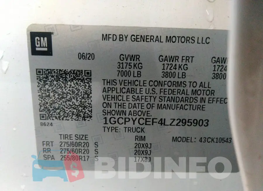 1GCPYCEF4LZ295903 Photo# 9