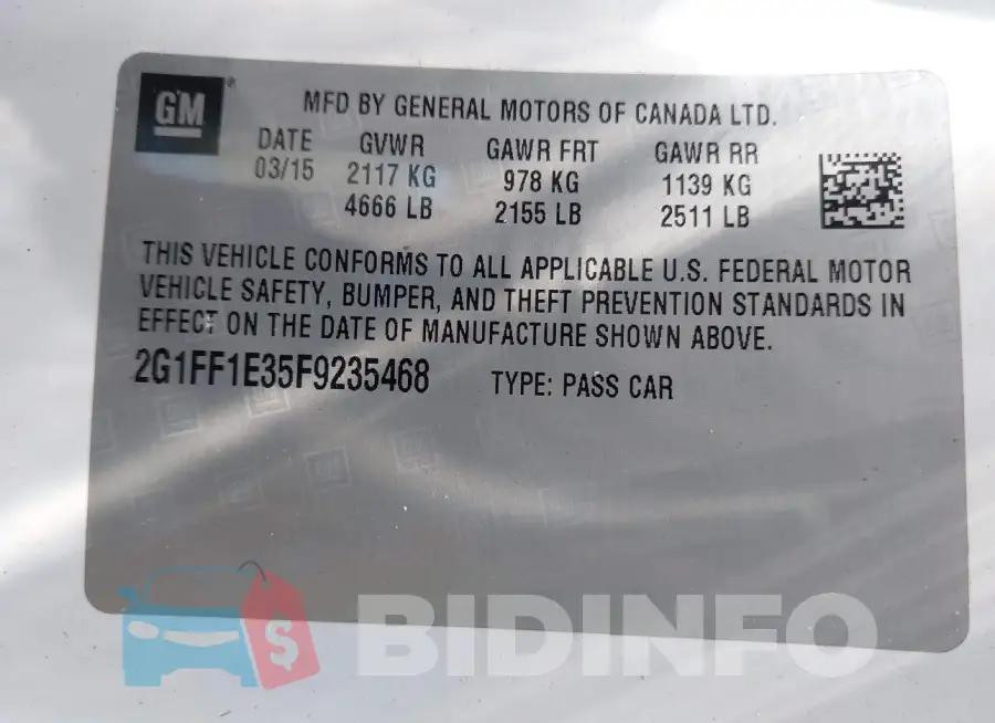 2G1FF1E35F9235468 Photo# 9
