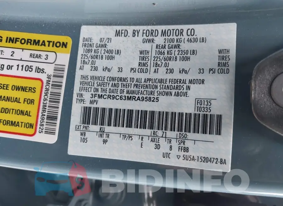3FMCR9C63MRA95825 Photo# 9