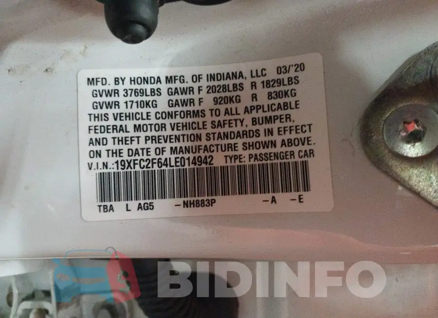 19XFC2F64LE014942 Photo# 9