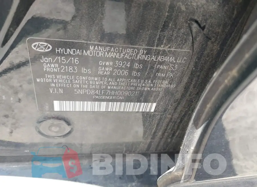 5NPD84LF7HH009021 Photo# 9