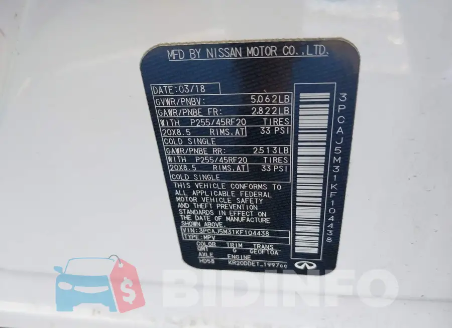 3PCAJ5M31KF104438 Photo# 9