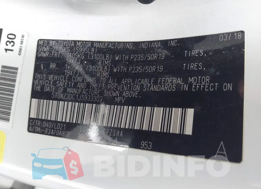 5TDXZ3DC1JS933303 Photo# 9
