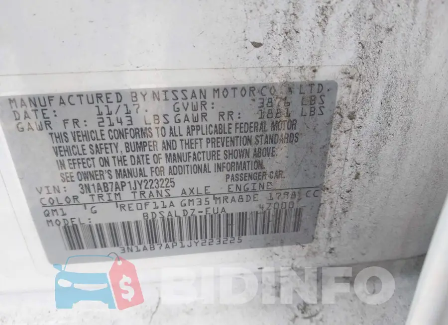 3N1AB7AP1JY223225 Photo# 9