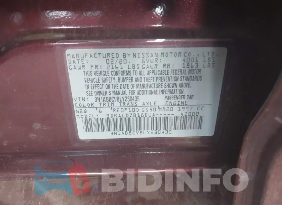 3N1AB8CV8LY230435 Photo# 9