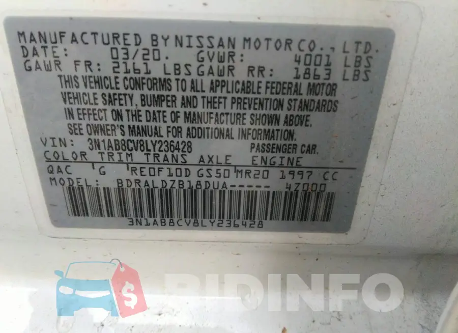 3N1AB8CV8LY236428 Photo# 9