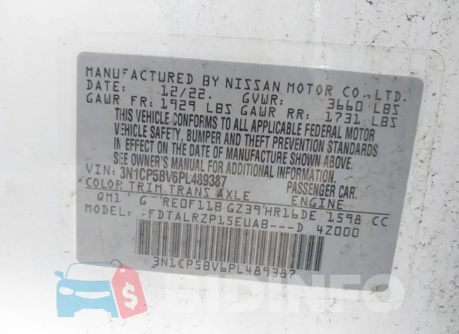 3N1CP5BV6PL489387 Photo# 9