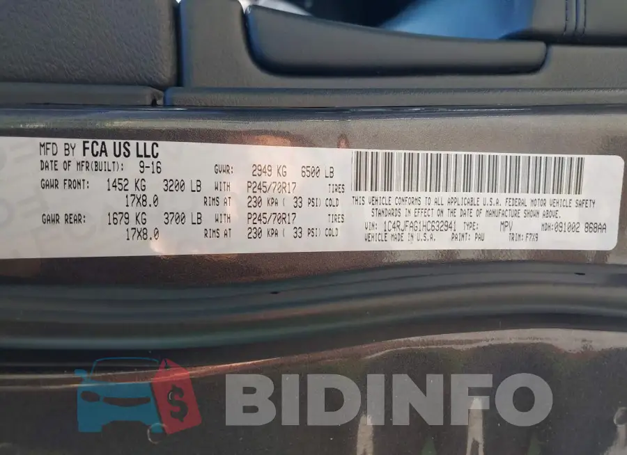 1C4RJFAG1HC632941 Photo# 9