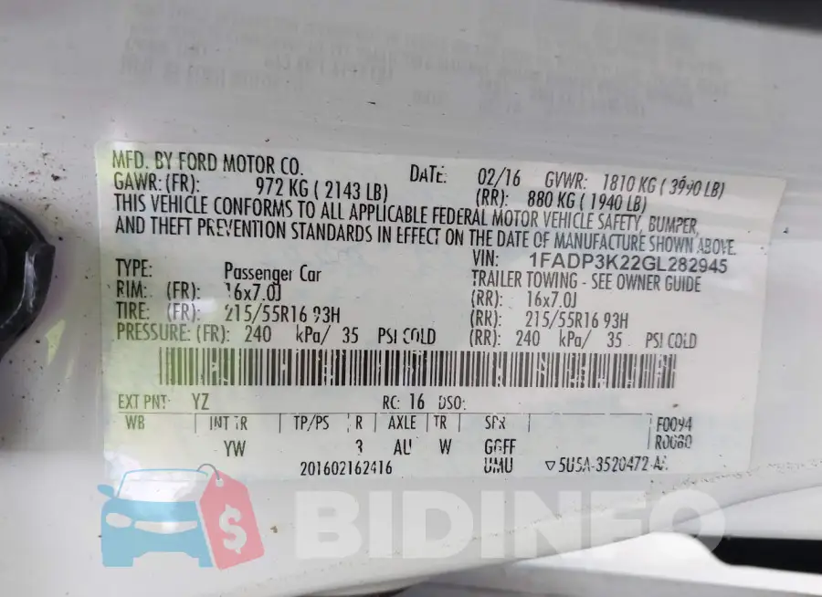 1FADP3K22GL282945 Photo# 9