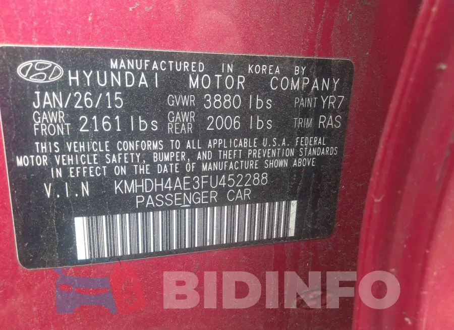 KMHDH4AE3FU452288 Photo# 9