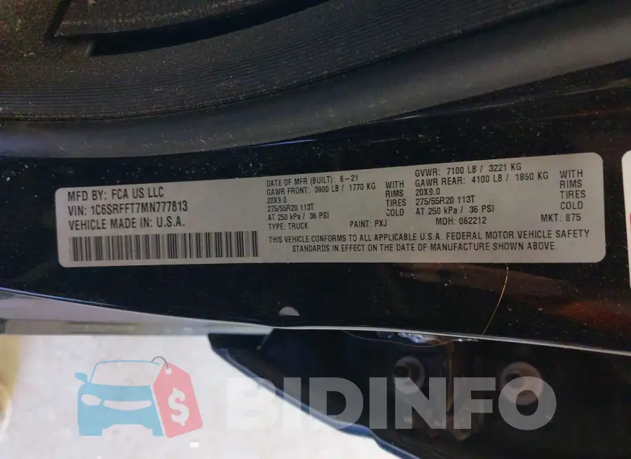 1C6SRFFT7MN777813 Photo# 9