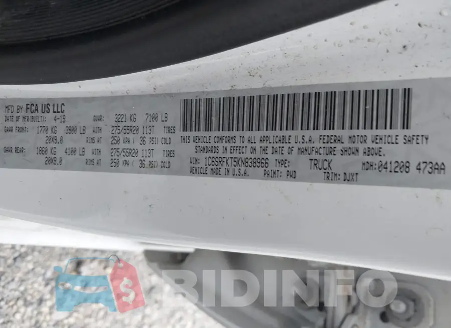 1C6SRFKT5KN838966 Photo# 9