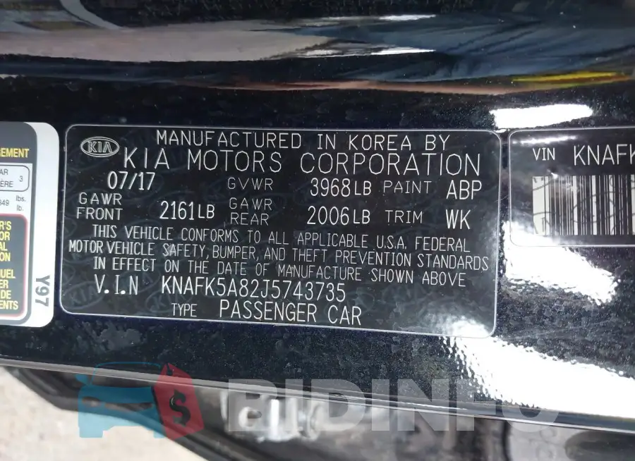 KNAFK5A82J5743735 Photo# 9