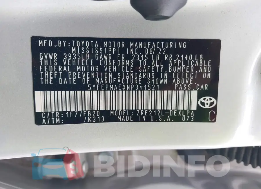 5YFEPMAEXNP341521 Photo# 9